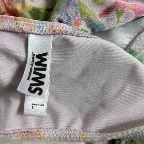 American Apparel Pink Floral Flamingo Bikini Top - Picture 4 of 6